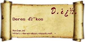 Deres Ákos névjegykártya